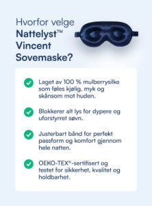 Vincent Sovemaske (100% Morbærsilke)