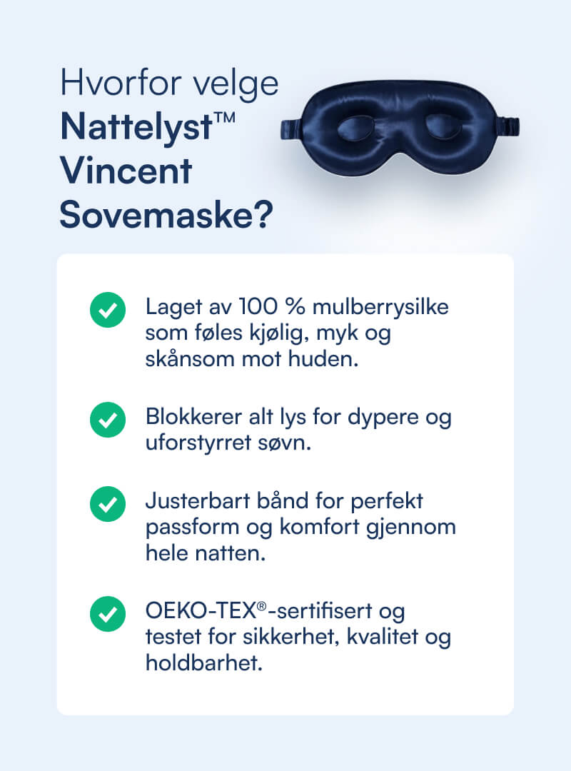 Vincent Sovemaske (100% Morbærsilke)