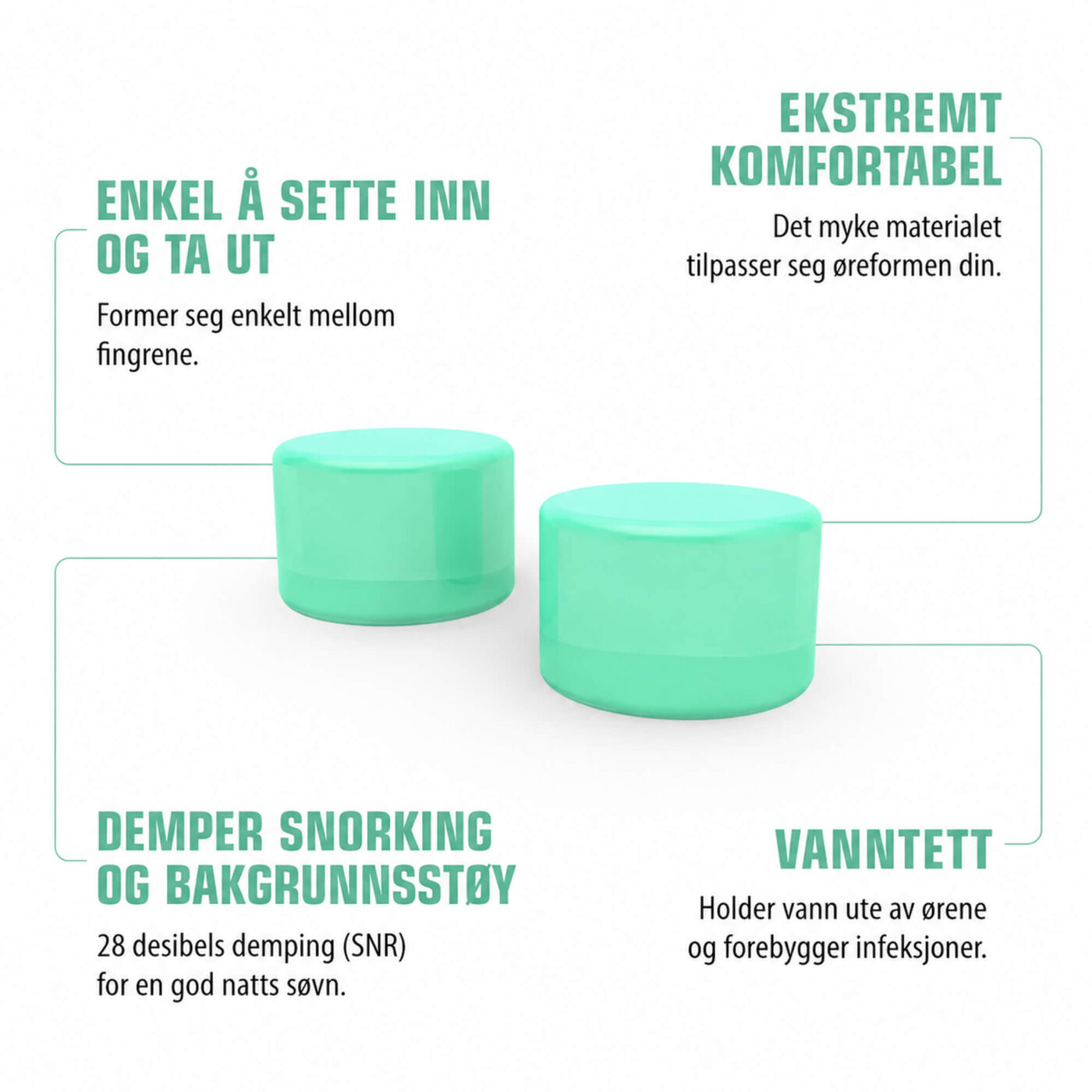 Silikonørepropper (6 stk.)