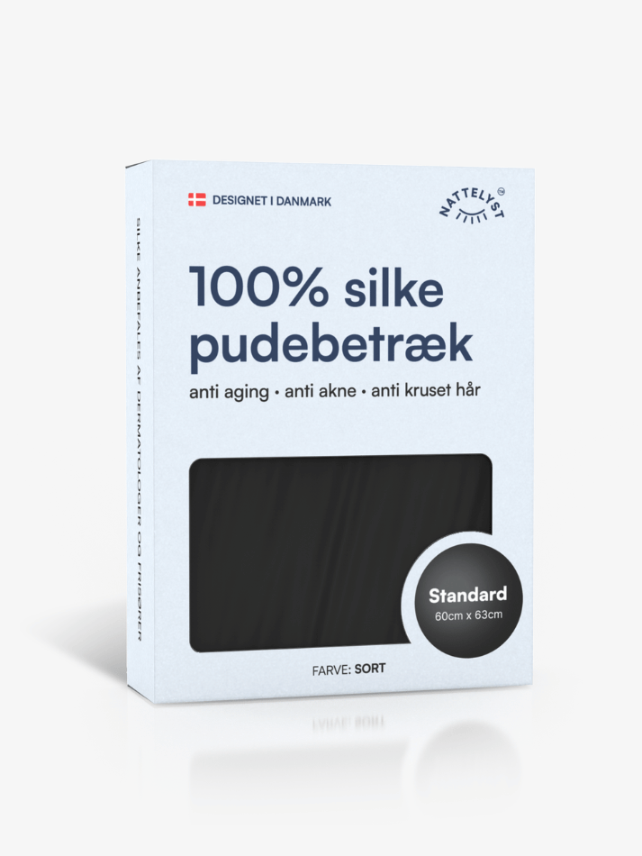 100% Morbærsilke Putetrekk (OEKO-TEX) Svart