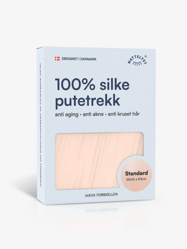 Beige 100% silke putetrekk, standard 60×63 cm, anti-aging, anti-akne og anti-kruset hår