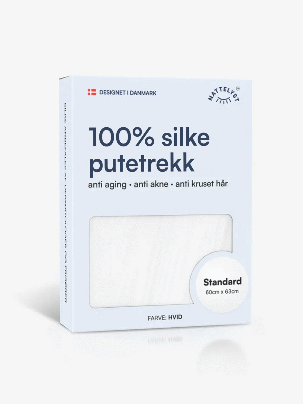 100% Morbærsilke Putetrekk (OEKO-TEX) Hvit