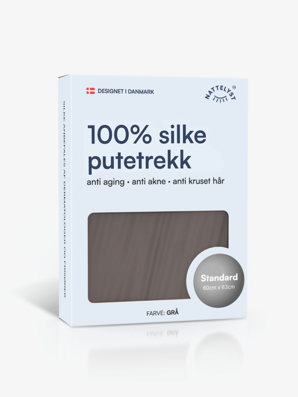 100% Mulberry Silke Putetrekk (OEKO-TEX) Mørkegrå