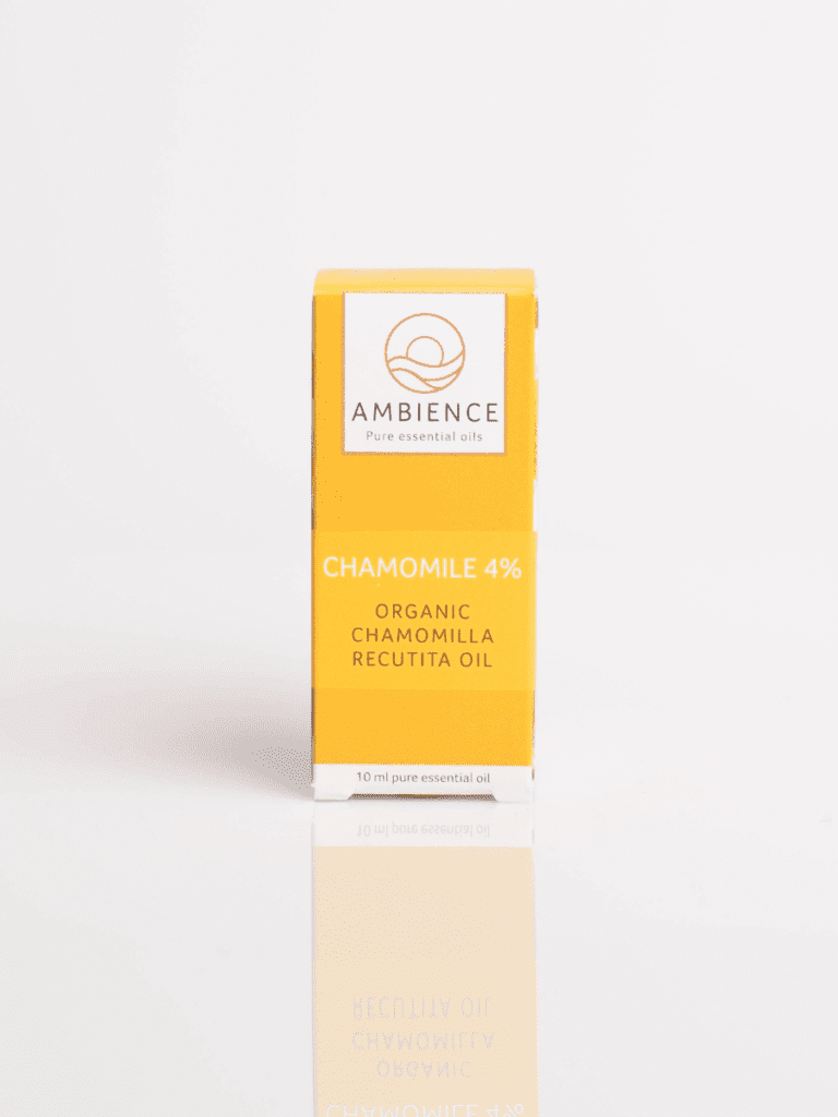 Ambience gul æske med kamille 4% økologisk Chamomilla recutita æterisk olie 10 ml
