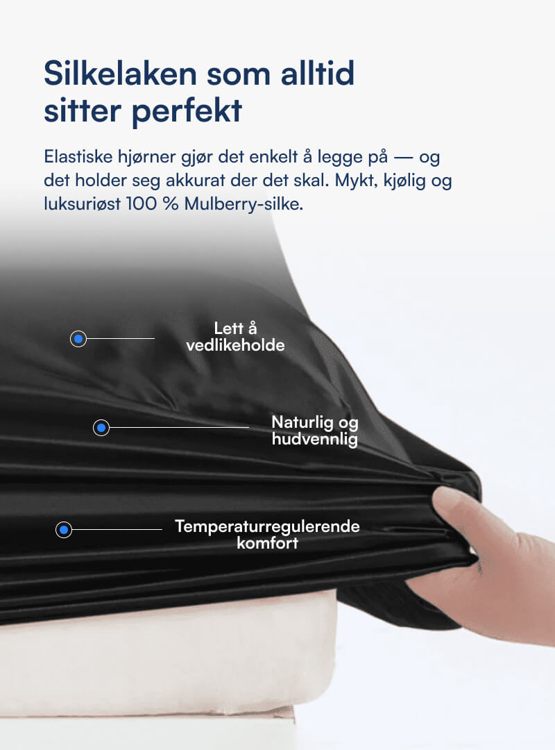 100% Morbærsilke Kuvertlaken (OEKO-TEX) Svart