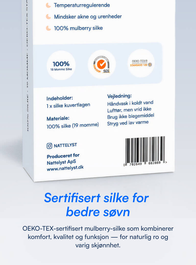 100% Morbærsilke Kuvertlaken (OEKO-TEX) Svart