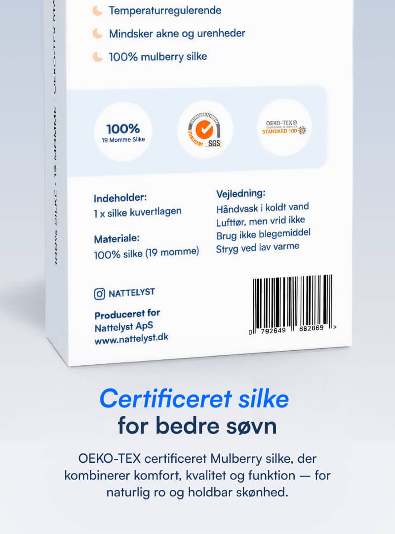 100% Morbærsilke Laken (OEKO-TEX) Hvit