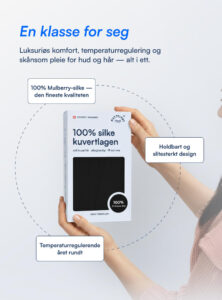 100% Morbærsilke Kuvertlaken (OEKO-TEX) Svart