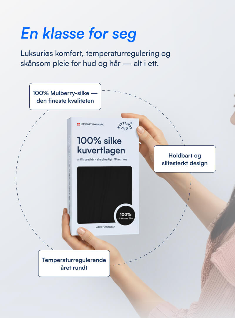 100% Morbærsilke Kuvertlaken (OEKO-TEX) Svart