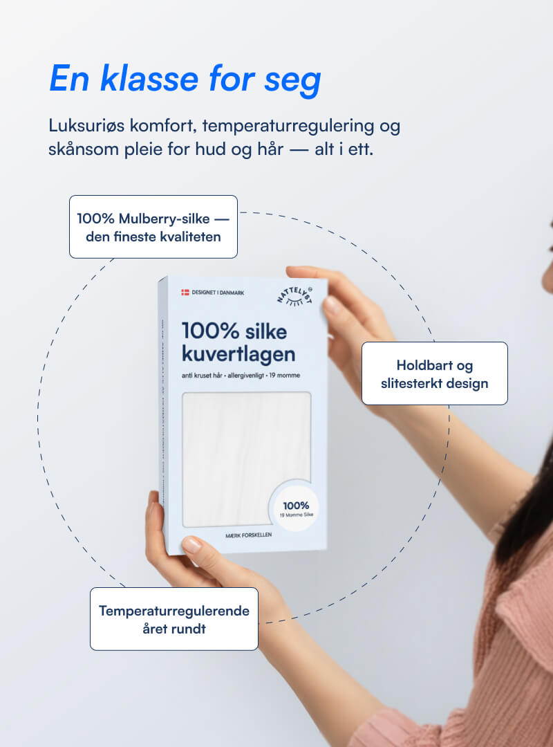 100% Morbærsilke Laken (OEKO-TEX) Hvit