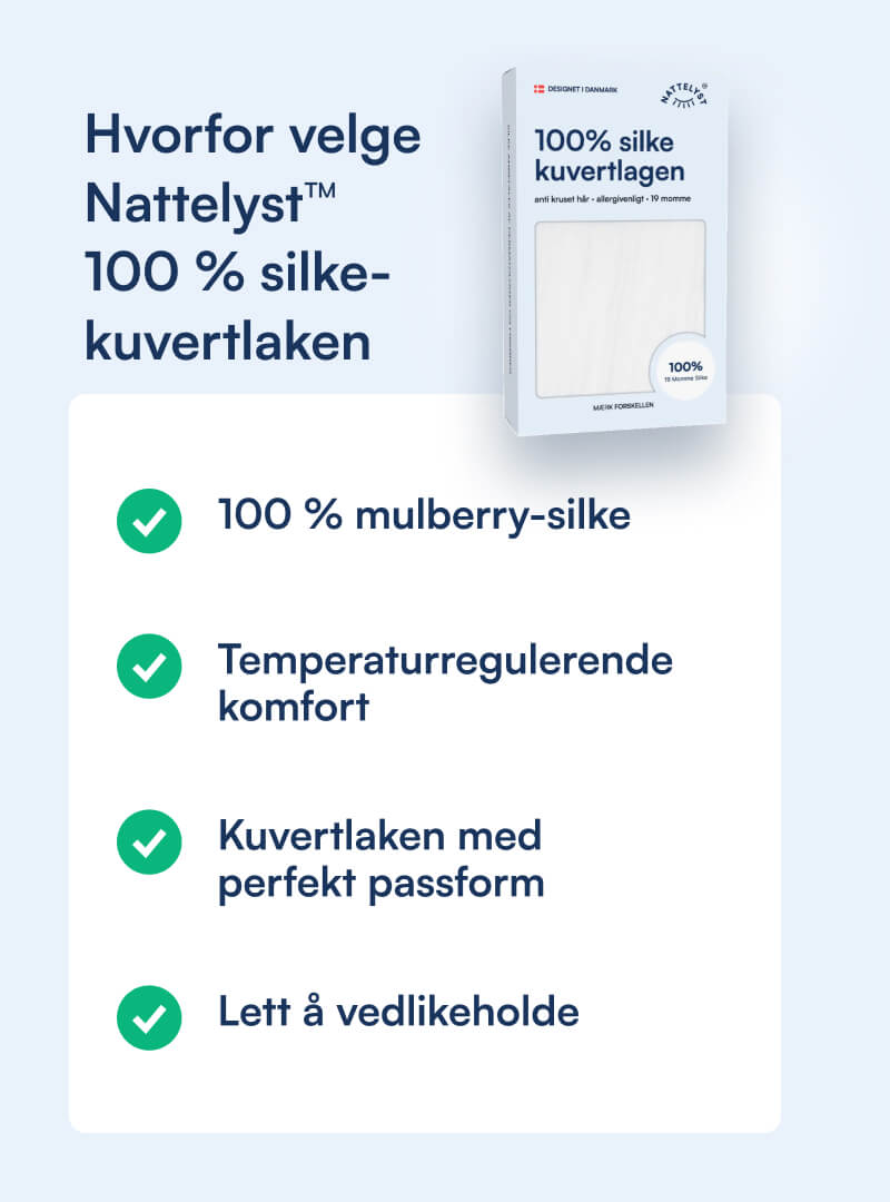 100% Morbærsilke Laken (OEKO-TEX) Hvit