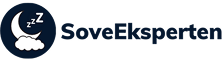 SoveEksperten-logo med en sovende måne, Zzz og en sky ved siden av bedriftens navn