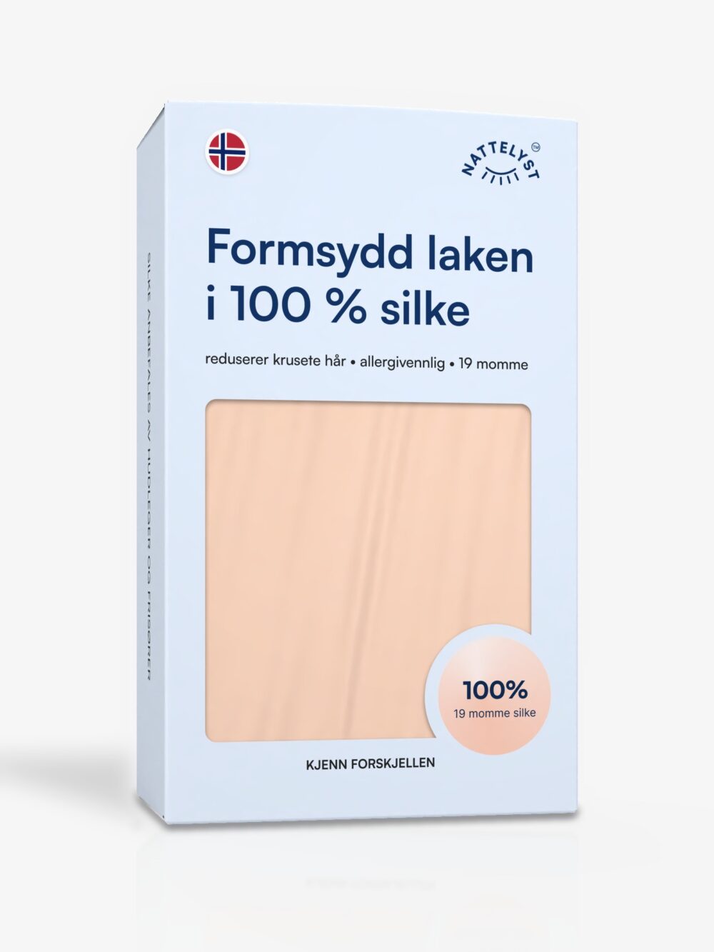 Formsydd laken i 100% Morbærsilke (OEKO-TEX) Beige