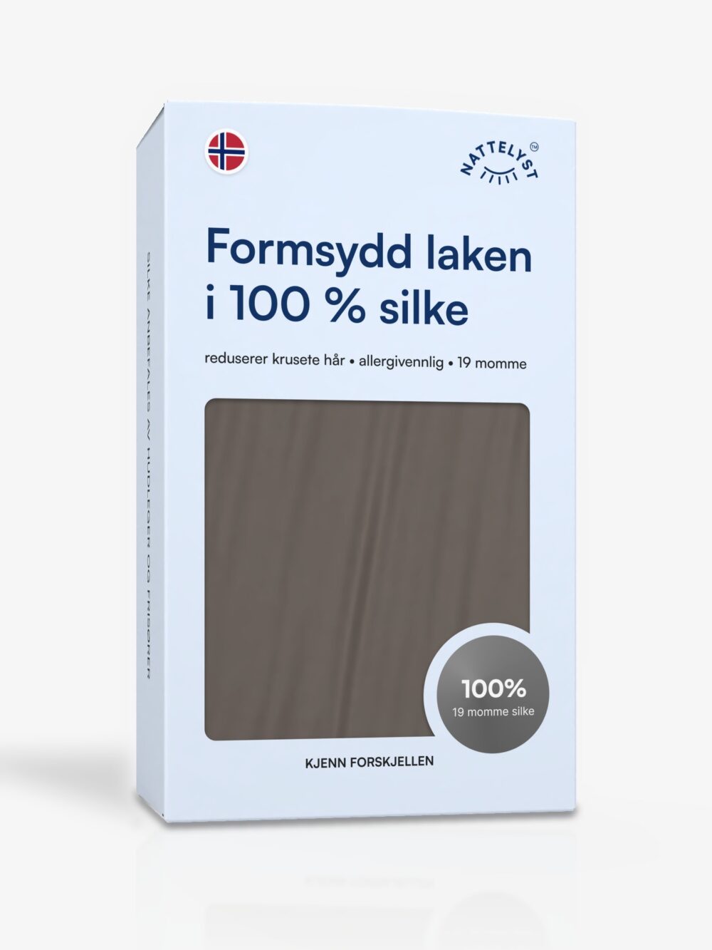 Formsydd laken i 100% Morbærsilke (OEKO-TEX) Mørkegrå