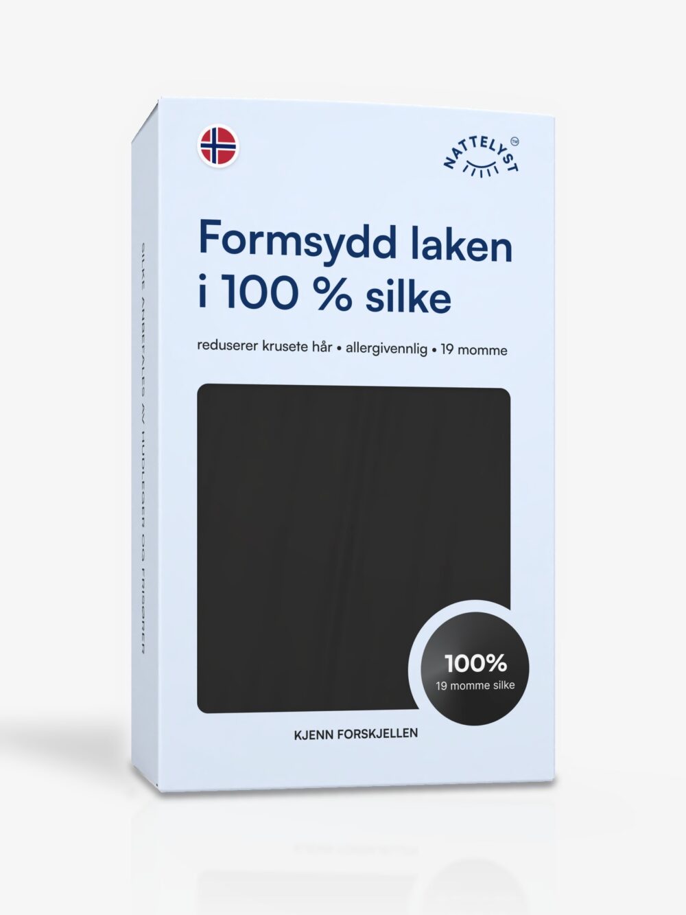 Formsydd laken i 100% Morbærsilke (OEKO-TEX) Svart