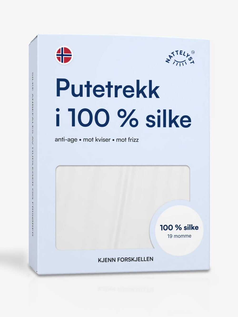 Putetrekk i 100 % morbærsilke (OEKO-TEX) Hvit