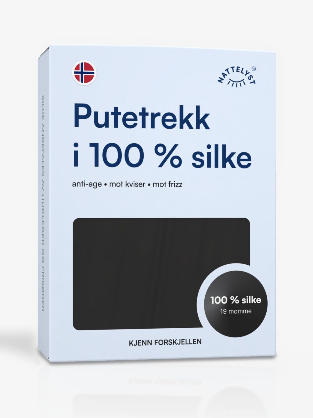 Putetrekk i 100 % morbærsilke (OEKO-TEX) Svart