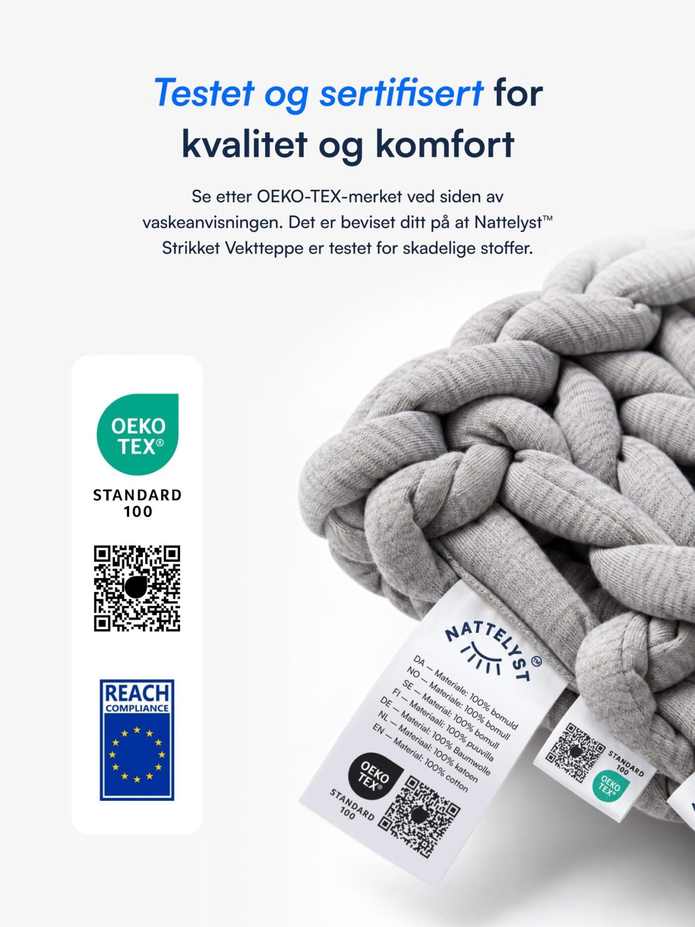 Nattelyst™ Strikket Vektteppe